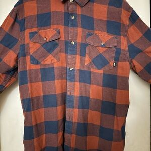 (2) Vans Rust and Navy Plaid Shirts size xl
